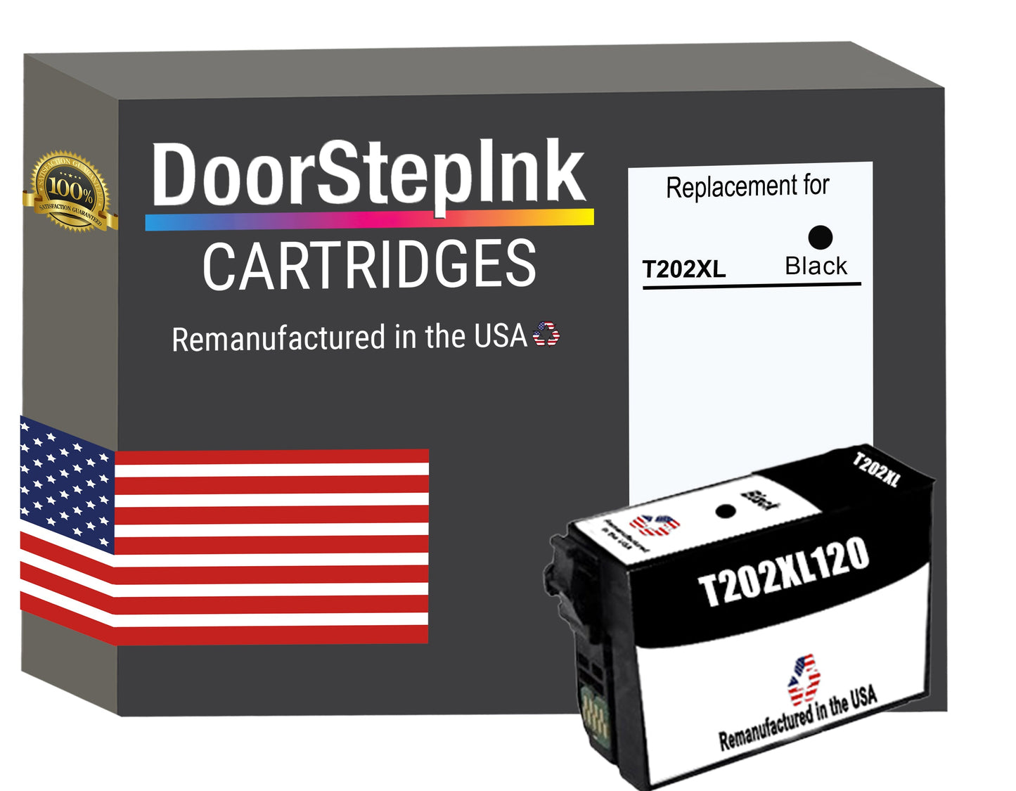 DoorStepInk Brand for Epson T202XL High Yield Black Remanufactured in USA Ink Cartridge,T202XL120-0